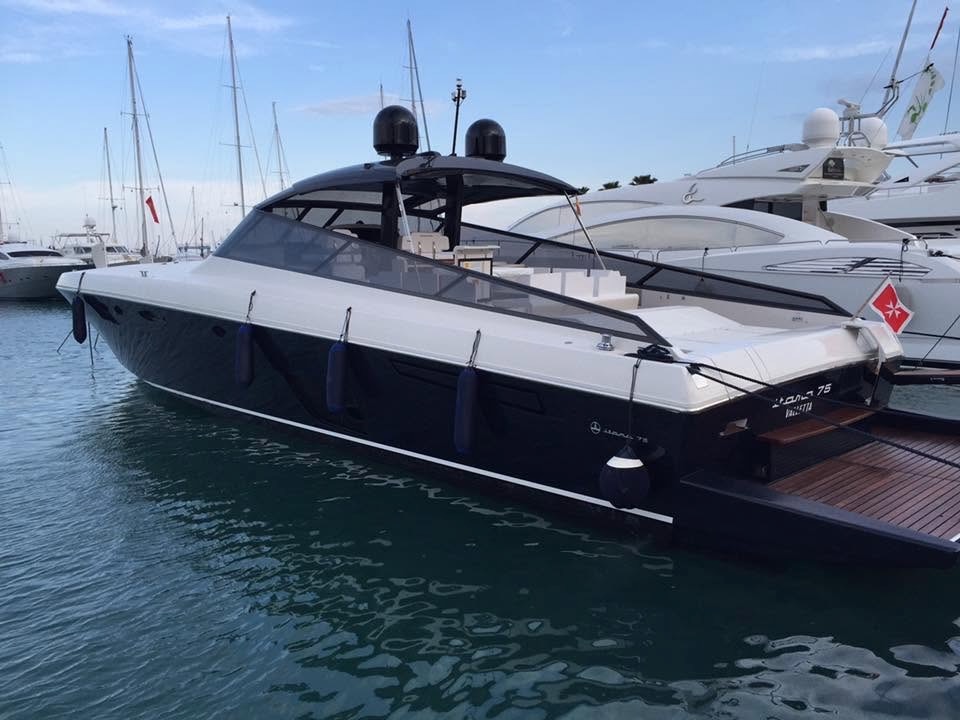 Itama 75 luxury motor yacht operated by Captain Nacho Lamadrid for Ferretti Group.
