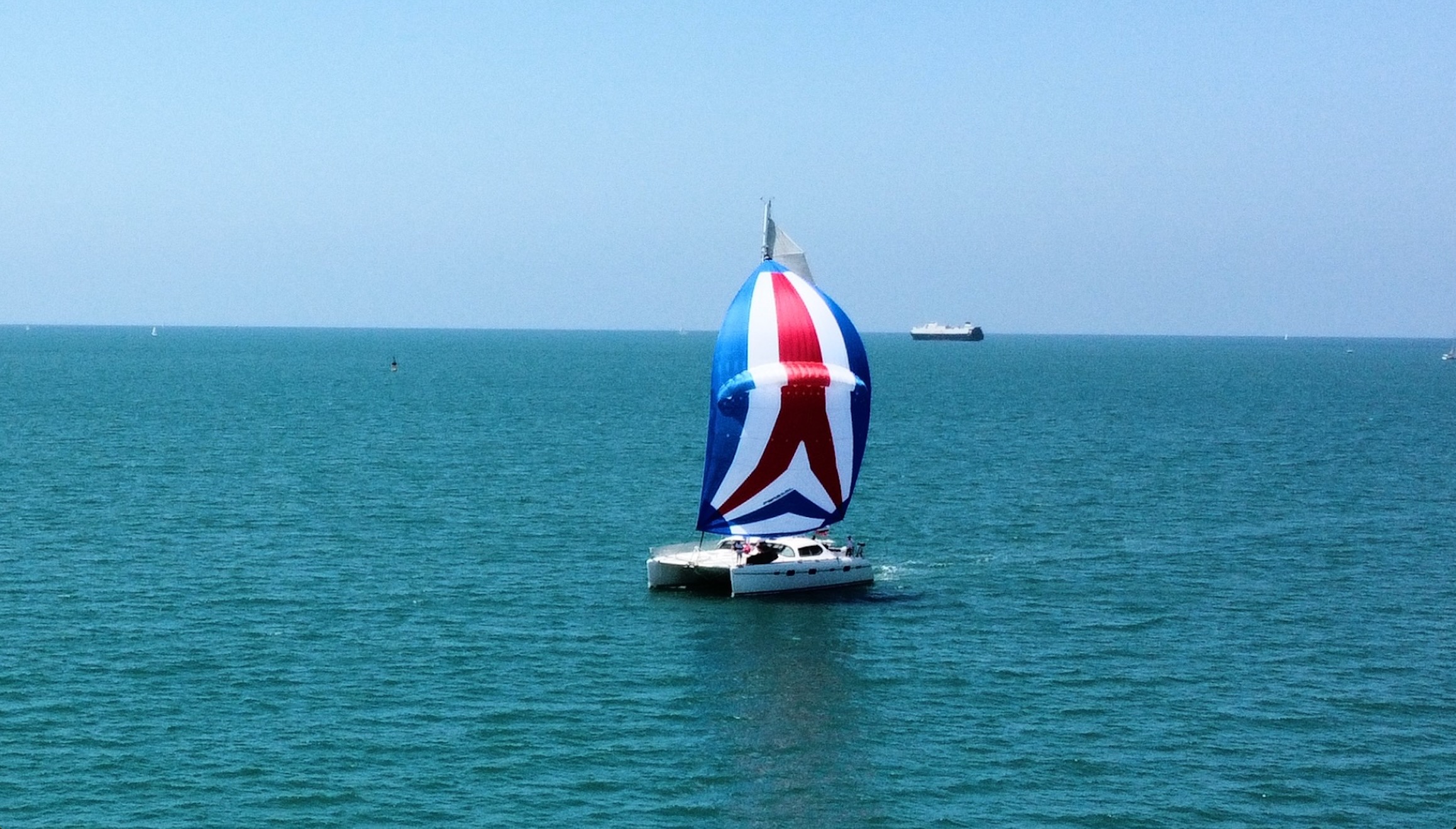Privilege 585 sailing under spinnaker prepared by Lamadrid Yacht Services