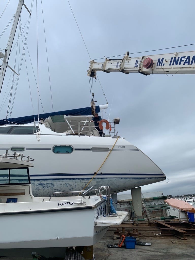 Yacht preparation and boatyard work during maintenance
