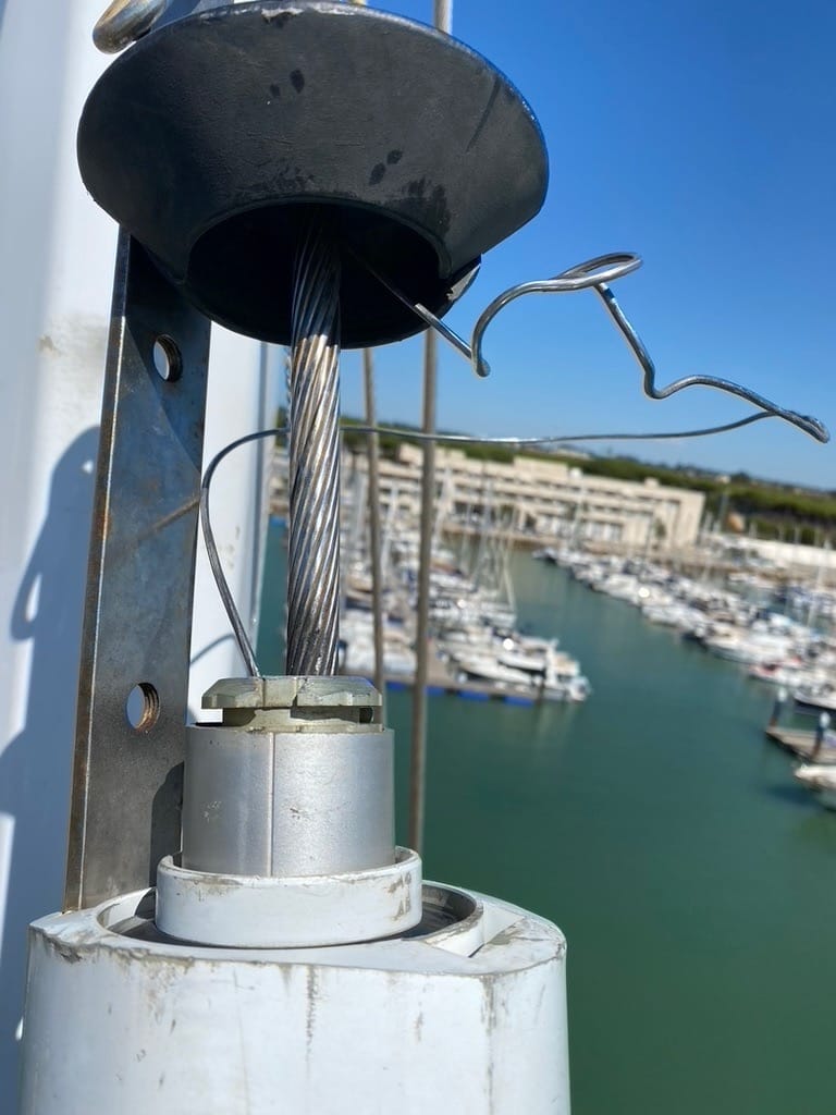 Rigging and cable inspection during yacht preparation
