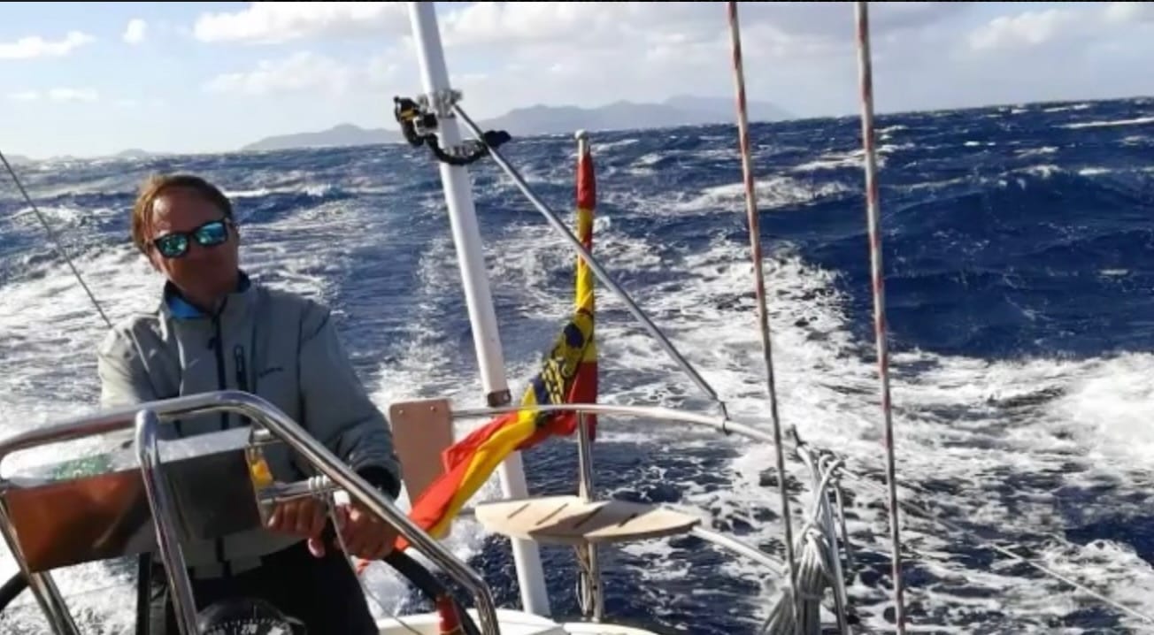 Professional yacht delivery at sea