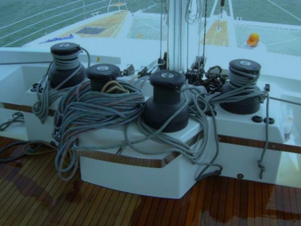 Yacht rigging and sail handling systems prepared for an ocean crossing